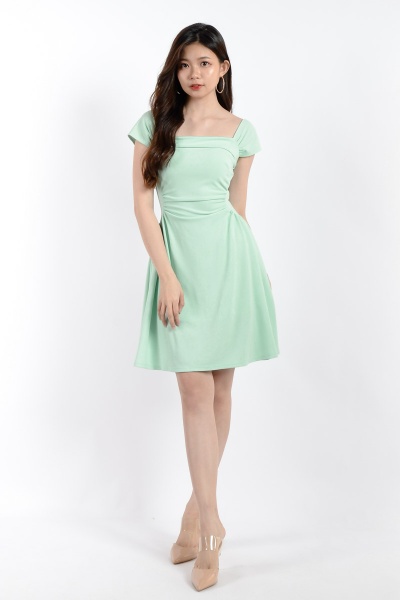 Juliet Square Neck Mini Dress - Mint