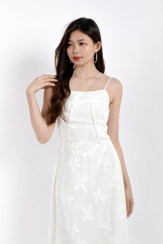 Daniela Butterfly Lace Maxi Dress - White
