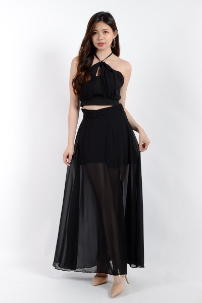 Marley Halter Two-Piece Dress - Black