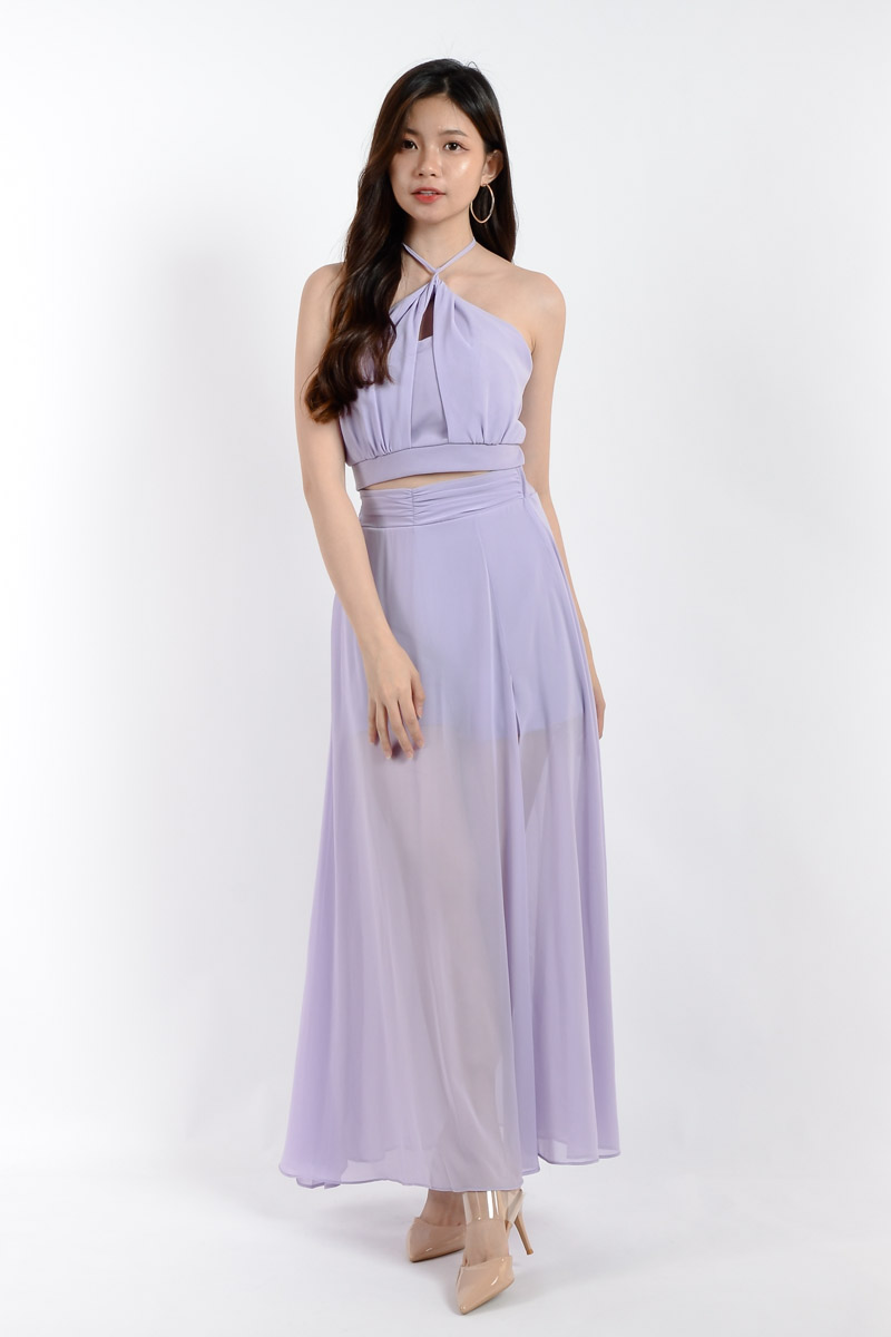 Marley Halter Two Piece Dress Lilac
