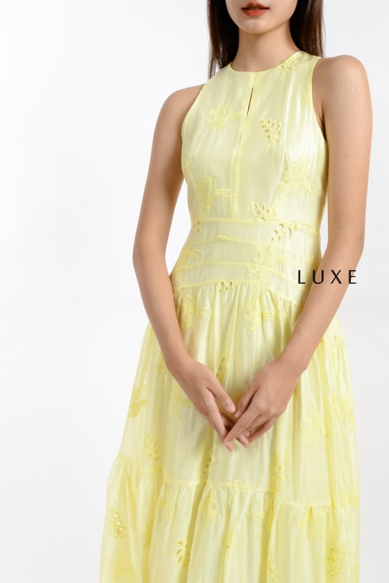 Vanessa Crochet Maxi Dress - Yellow