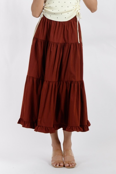 Esme Layered Skirt - Maroon