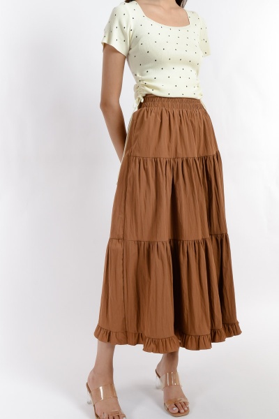 Esme Layered Skirt - Brown