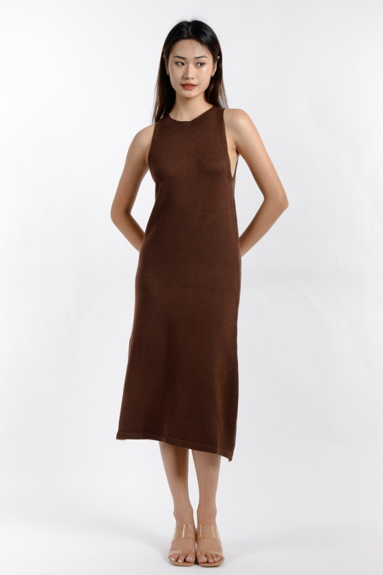 Laila Knitted Dress - Brown