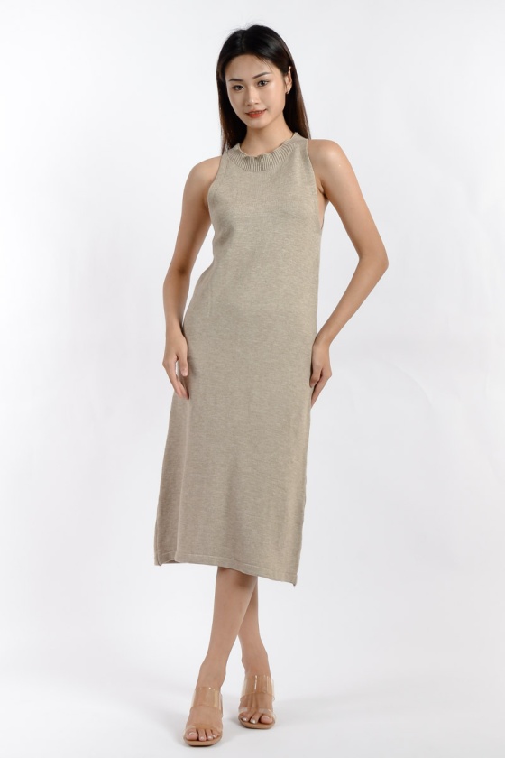 Laila Knitted Dress - Khaki