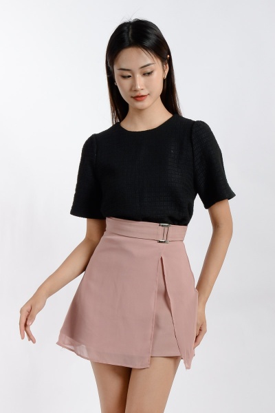 Delaney Tweed Top - Black