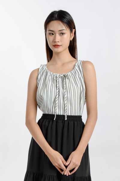 Noa Stripe Top - Black