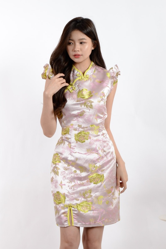 Alexis Floral Cheongsam Dress - Pink