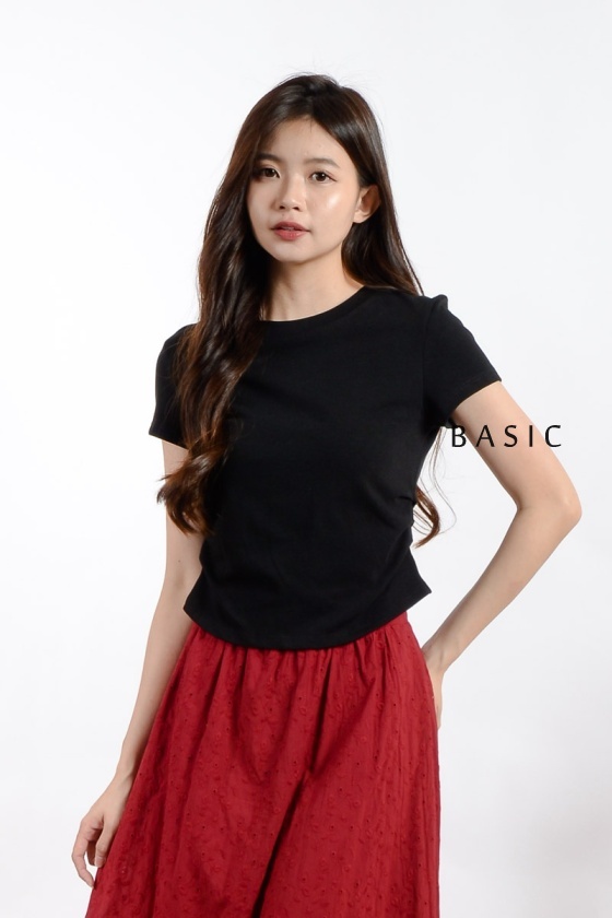 [3 for RM 99] Adriana Ruched Waist Top - Black