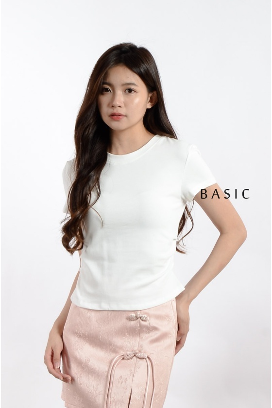 [3 for RM 99] Adriana Ruched Waist Top - White