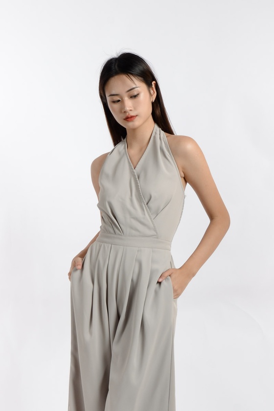 Talia Halter Playsuit - Matcha