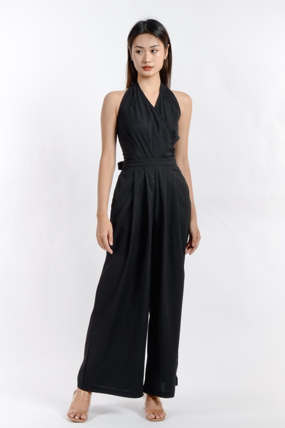 Talia Halter Playsuit - Black