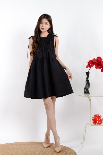 Adelaide Straight Dress - Black