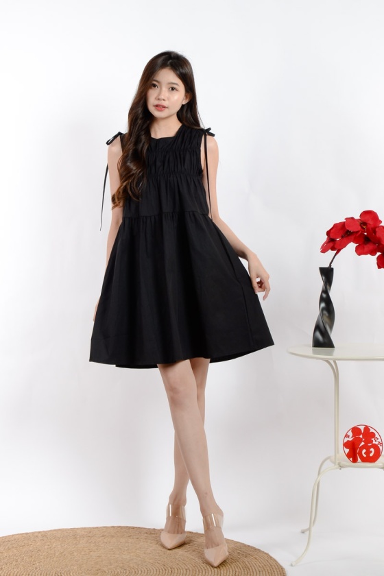 Adelaide Straight Dress - Black