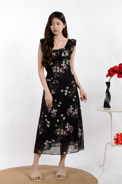 Paige Floral V Back Dress