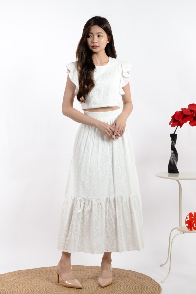 Cataleya Eyelet Two-Piece Dress - White