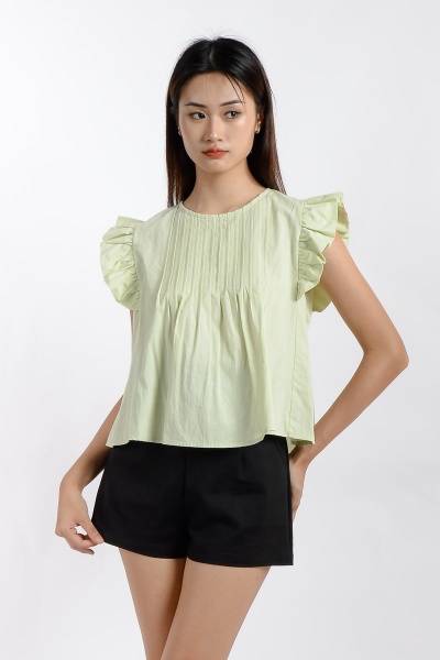 Rebecca Babaydoll Top - Green