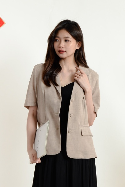 Lilliana Short Sleeve Jacket - Khaki