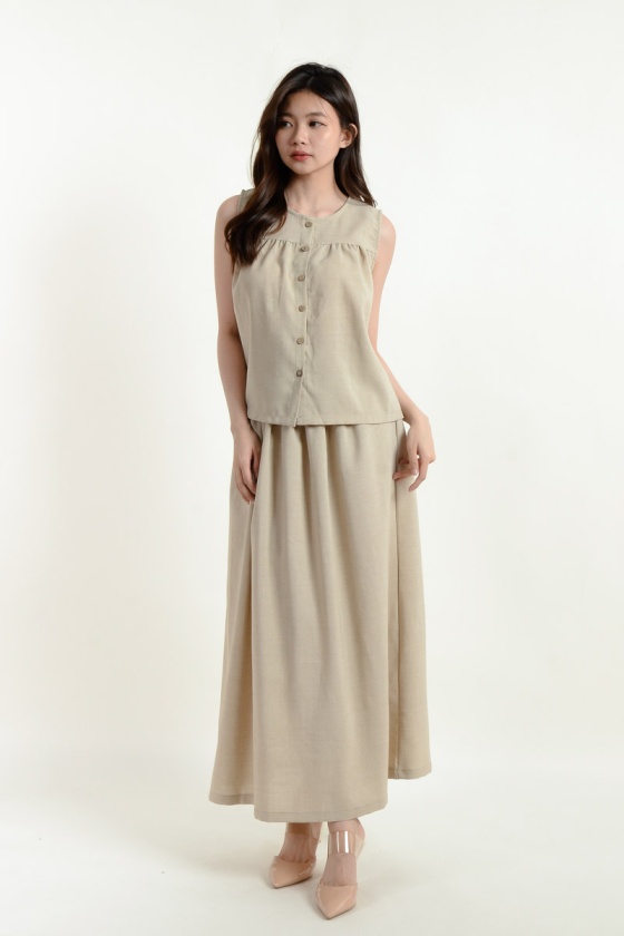 Amora Linen Setwear - Beige