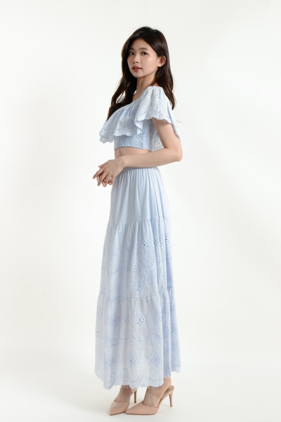Alaya Crochet Two-Piece Setwear - Blue
