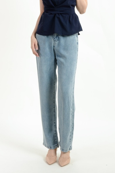 Leighton Double Button Jeans - Light Blue