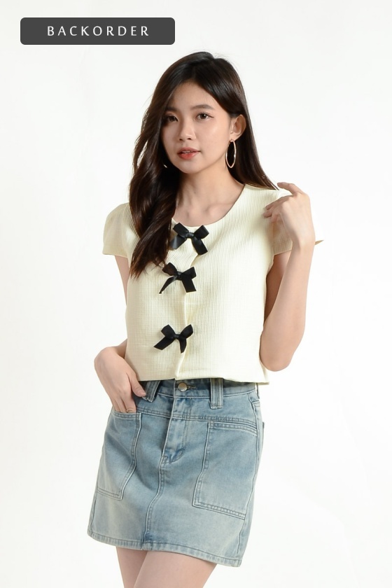 [BackOrder ETA 30 Apr] Ariyah Bow Top - Yellow