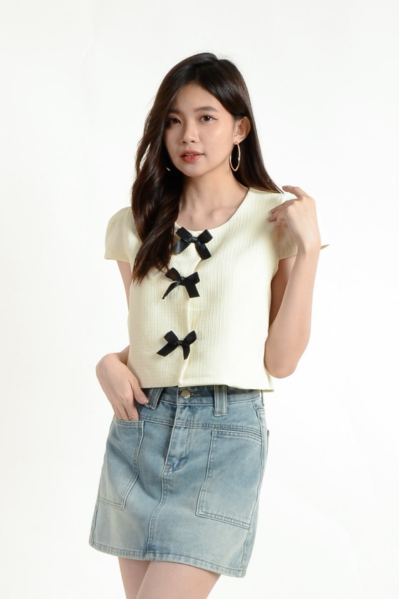 Ariyah Bow Top - Yellow