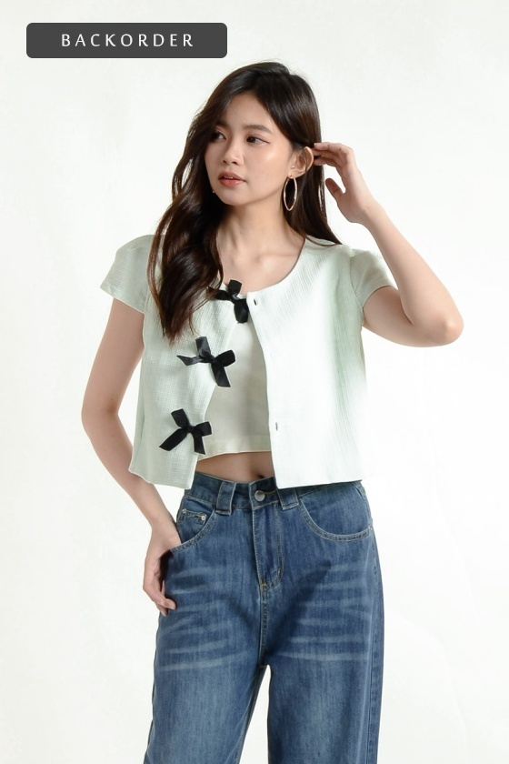 [BackOrder ETA 30 Apr] Ariyah Bow Top - Mint