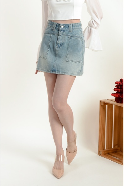 Arielle Denim Button Skort
