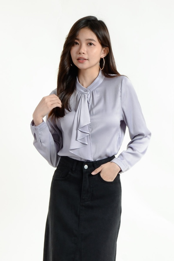 Joanna Ruffle Top - Lilac