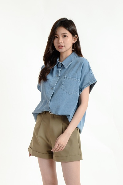 [BackOrder ETA 10 Apr] Aitana Denim Short Sleeve Shirt