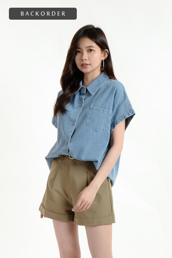 [BackOrder ETA 10 Apr] Aitana Denim Short Sleeve Shirt