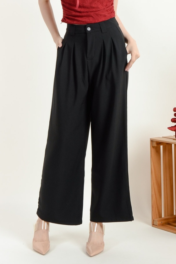 Logan Straight Leg Pants - Black