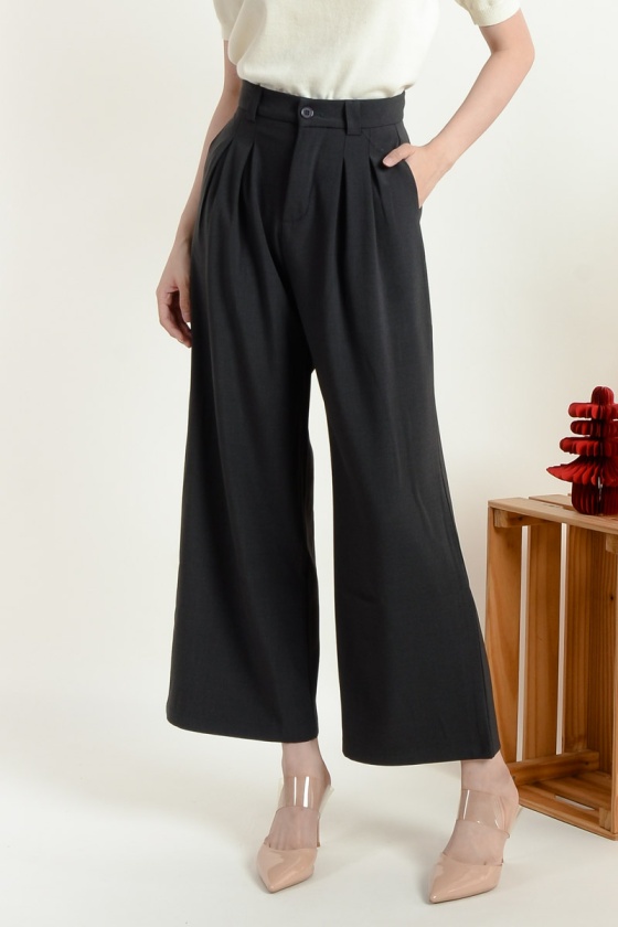 Logan Straight Leg Pants - Dark Grey