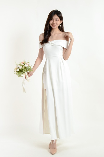 Veronica Off Shoulder Maxi Dress - White
