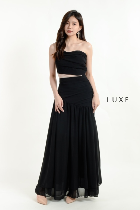 Elisa Toga Maxi Dress - Black