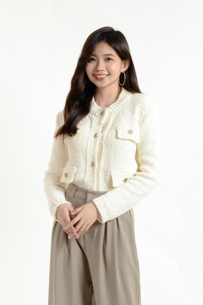 Gracelyn Knitted Top - Cream