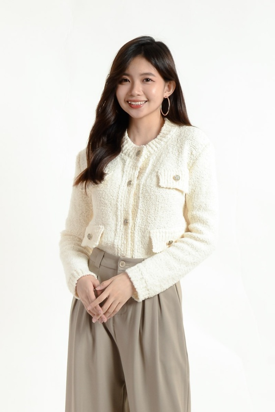 Gracelyn Knitted Top - Cream