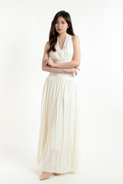 Regina Halter Maxi Dress - Cream