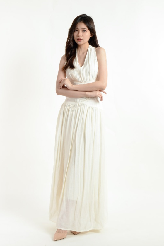 Regina Halter Maxi Dress - Cream