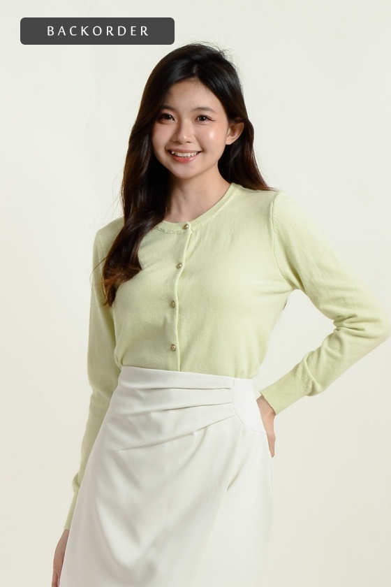 [BackOrder ETA 27 May] Amiyah Button Down Cardigan - Mint