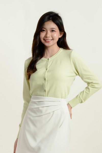 Amiyah Button Down Cardigan - Mint