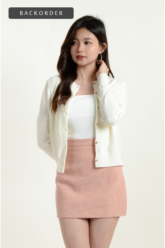 [BackOrder ETA 27 May] Amiyah Button Down Cardigan - Beige