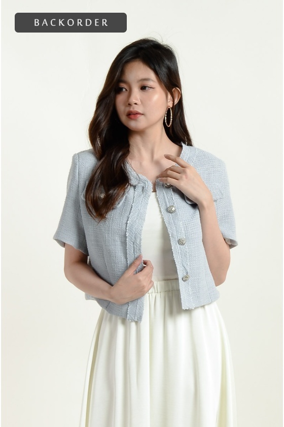 [BackOrder ETA 20 Aug] Charli Pocket Lined Tweed Top
