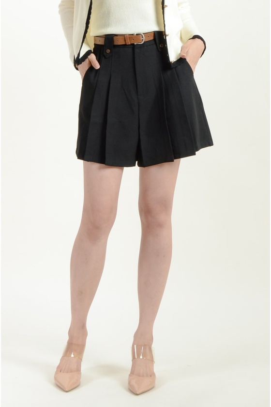 Kora Belted Shorts - Black