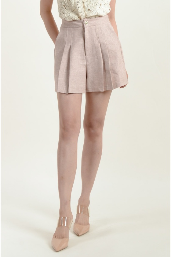 Amanda Pleated Shorts - Pink