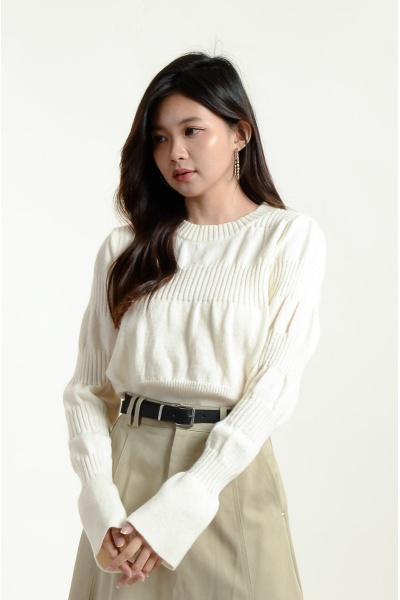 Sylvie Layered Knitted Top - Cream