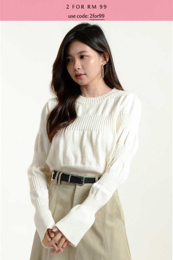 Sylvie Layered Knitted Top - Cream