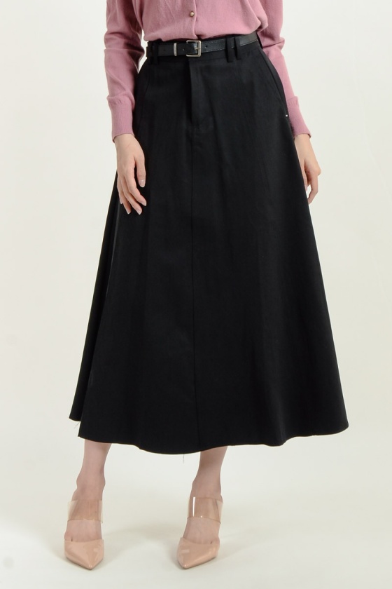 Ailani A-line Maxi Skirt - Black
