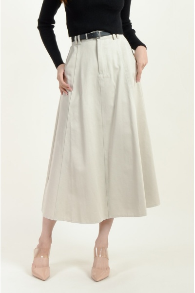Ailani A-line Maxi Skirt - Beige